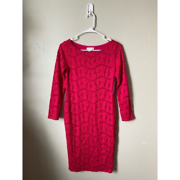 Ingrid & Isabel Pink Knee Length Lace Maternity Dress- Size XS - Picture 8 of 8